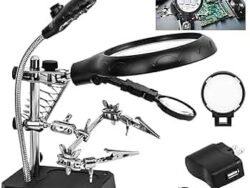 LED Third Hand Magnifying Stand with Soldering Iron-TE-800