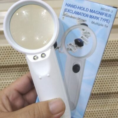 50mm Diameter Handheld Magnifier Glass MG6B-3 5X With 2 LED Flashlight For Jewelry Repair Tools Sets Reading Magnifying Glass - Image 2