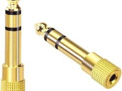 2PCs 3.5mm Jack Male to 6.35mm 1/4' Stereo Jack Headphone Adapter Convertor