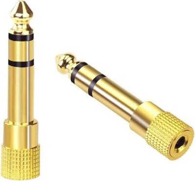 2PCs 3.5mm Jack Male to 6.35mm 1/4' Stereo Jack Headphone Adapter Convertor