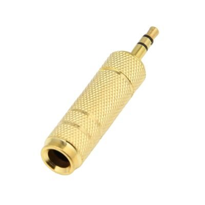 All-Metal 6.35mm 1/4'' 6.35 to 3.5mm Stereo Jack Headphone Adapter Convertor