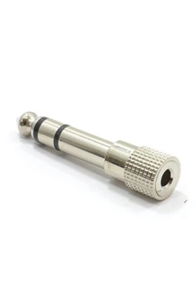 3.5mm Stereo Jack Socket to 6.35mm 1/4 inch Stereo Male Plug Adapter Silver - Image 3