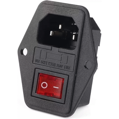 AC Power Plug Female With Fuse Compartment And ON/OFF Switch 250VAC 10A - Image 3