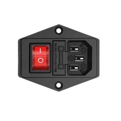 AC Power Plug Female With Fuse Compartment And ON/OFF Switch 250VAC 10A