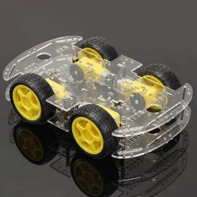 ⁦4WD Robot Car Chassis Kit with Speed Encoder Wheels 2 Floor⁩ - الصورة ⁦2⁩