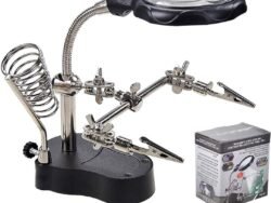 Magnifier With LED & Alligators Holders & Solder Iron Stand (TE-801)