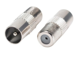 RF TV Male to F-Type Female Connector on Coax cables