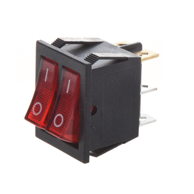 ⁦Double Red Light Illuminated 6 Pin SPST ON/OFF Snap IN Boat Rocker Switch⁩ - الصورة ⁦4⁩
