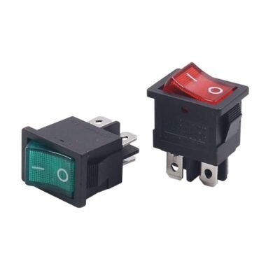 KCD1-104 Boat Shaped Rocker Power Switch Button 4-Pin Red/green With Light - Image 2