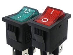 KCD1-104 Boat Shaped Rocker Power Switch Button 4-Pin Red/green With Light