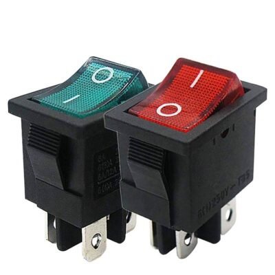 KCD1-104 Boat Shaped Rocker Power Switch Button 4-Pin Red/green With Light