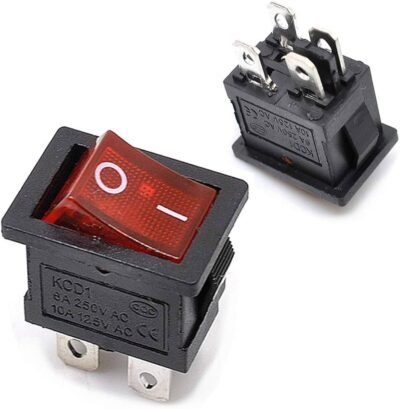 KCD1-104 Boat Shaped Rocker Power Switch Button 4-Pin Red/green With Light - Image 3